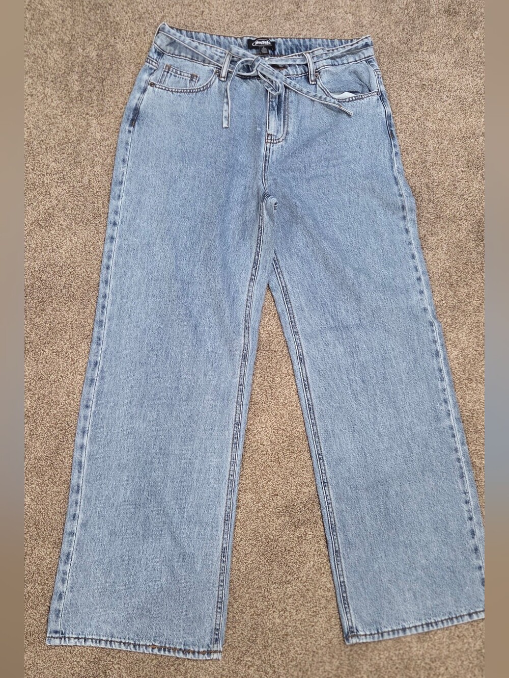 Buffalo David Bitton Wide Leg Tie Waist Jeans Light Wash Size 6